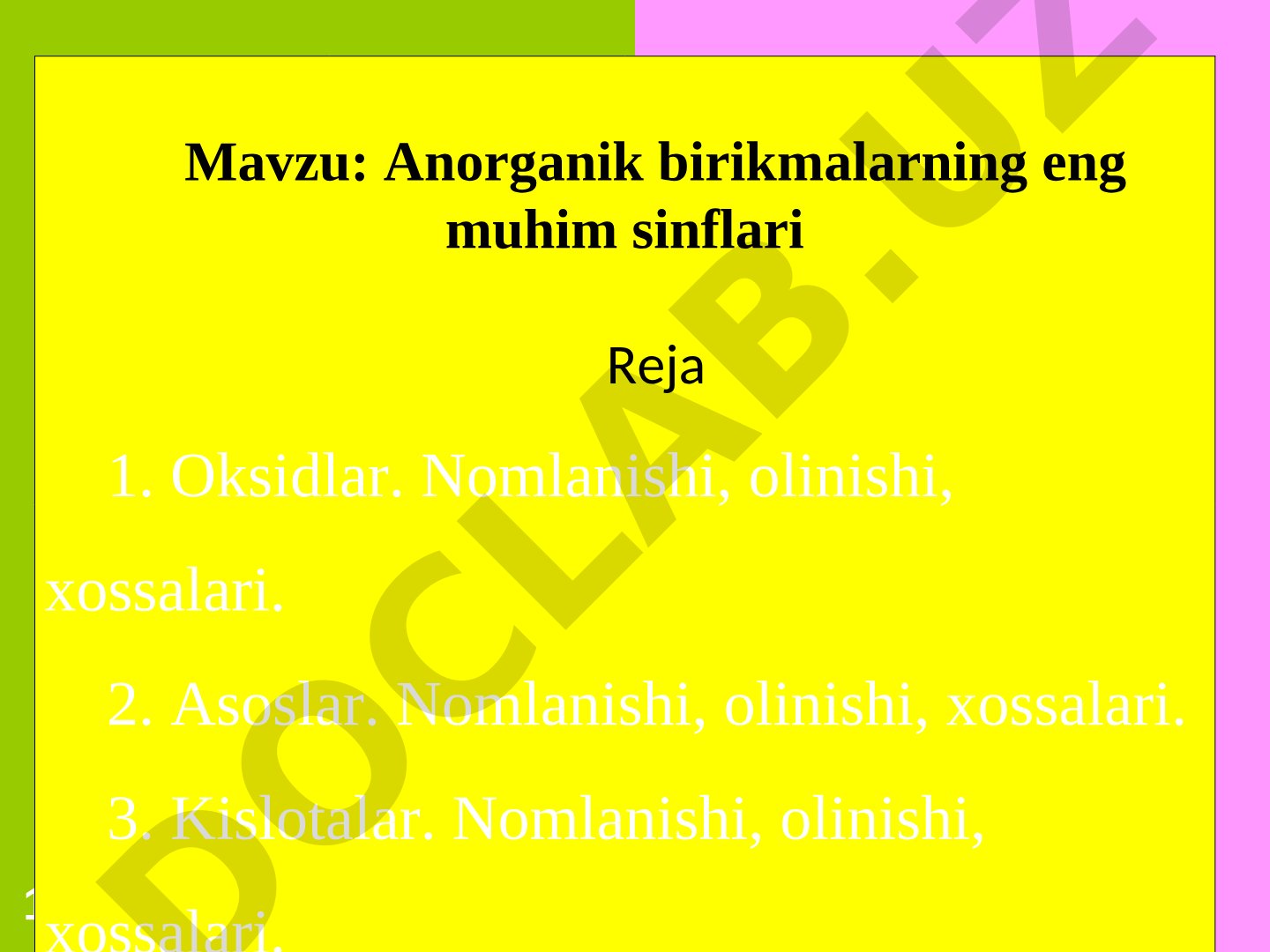 Anorganik birikmalar taqdimoti