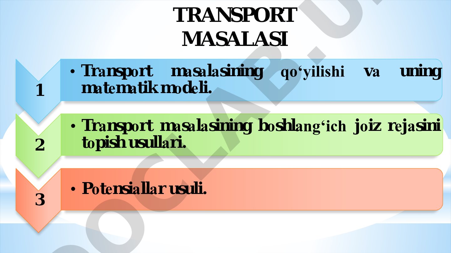 Transport masalasi matematik modeli