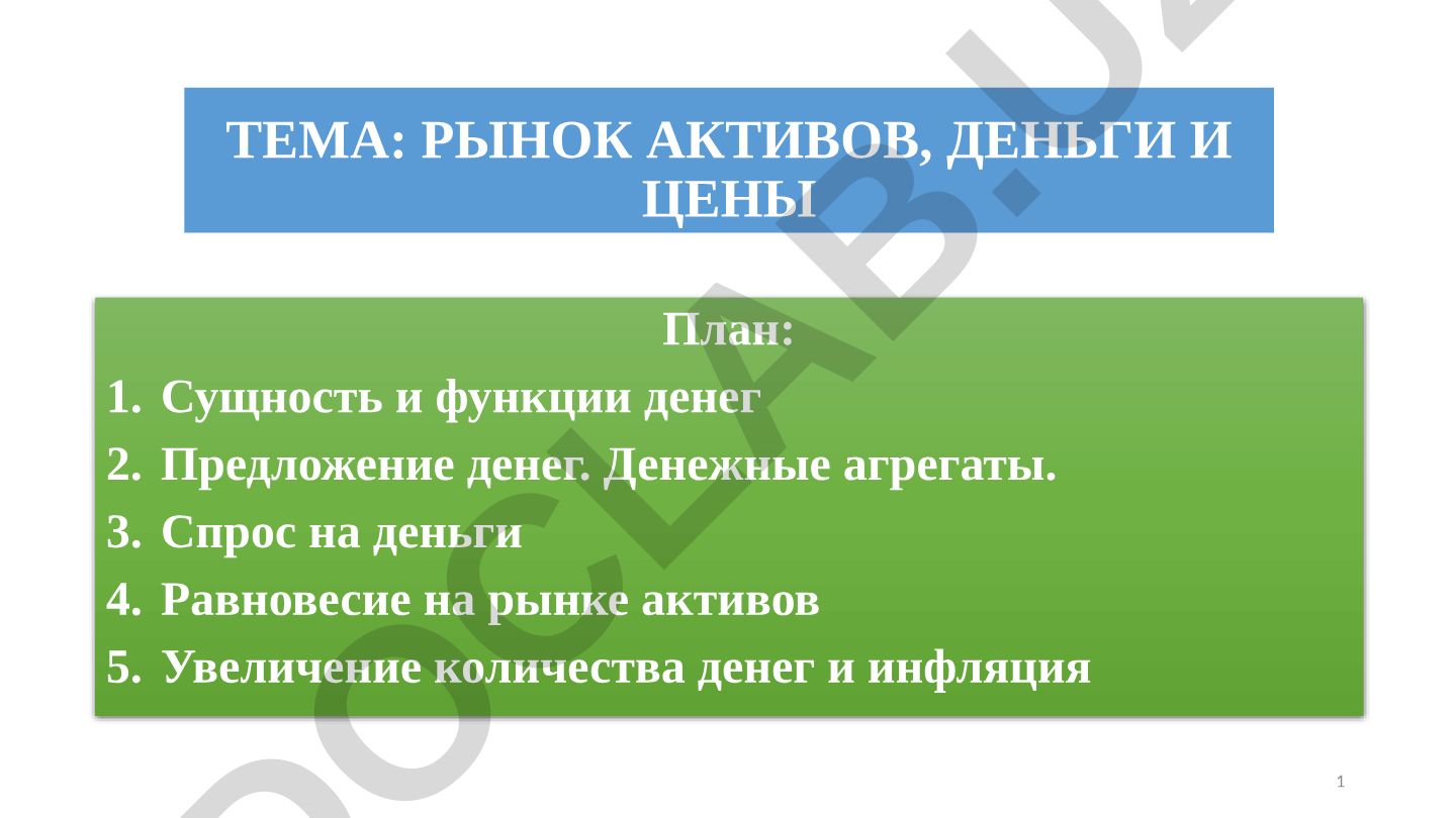Рынок активов, деньги и цены