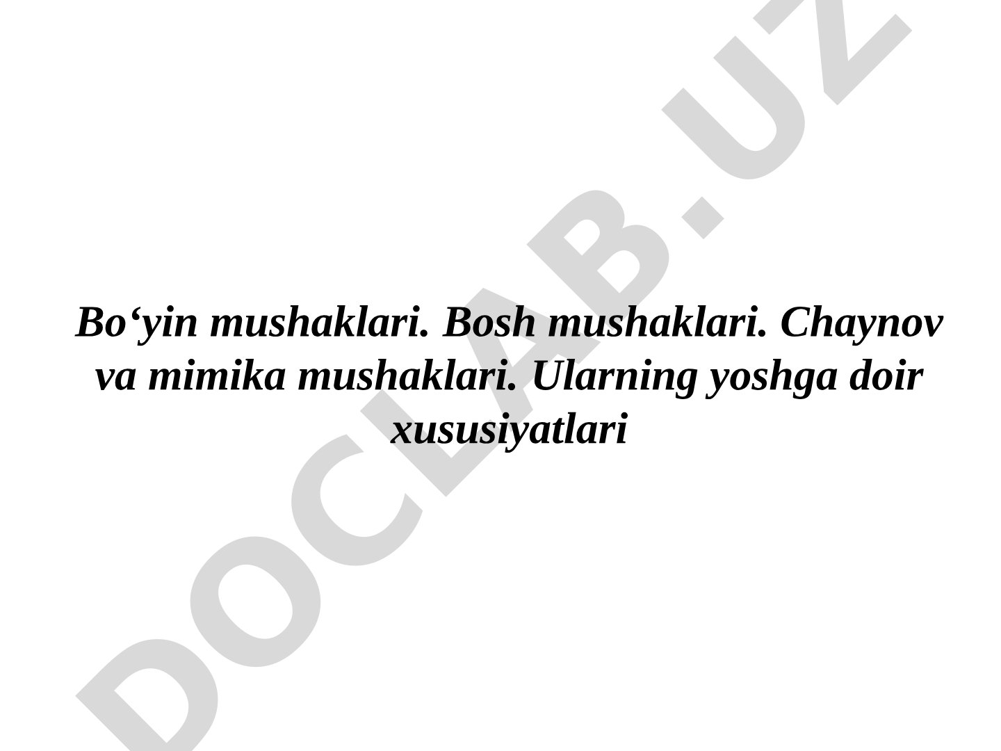 Bosh mushaklari taqdimoti