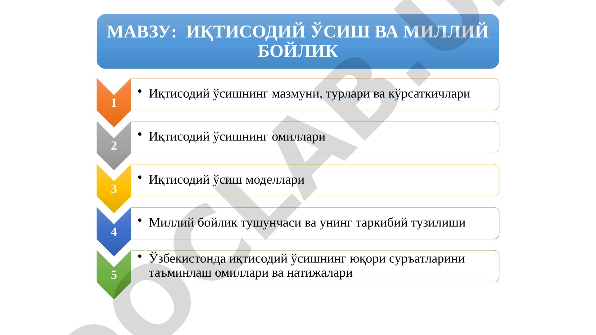 Iqtisodiy o'sish taqdimoti