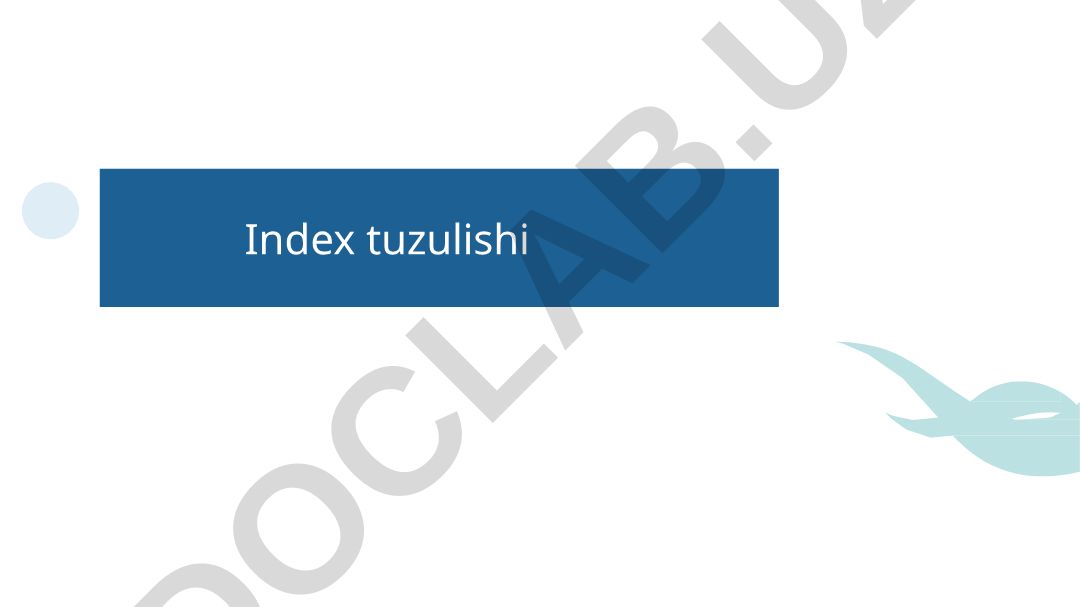 Axborot qidirish tizimlarida indeks tuzulishi va apparat ta'minot