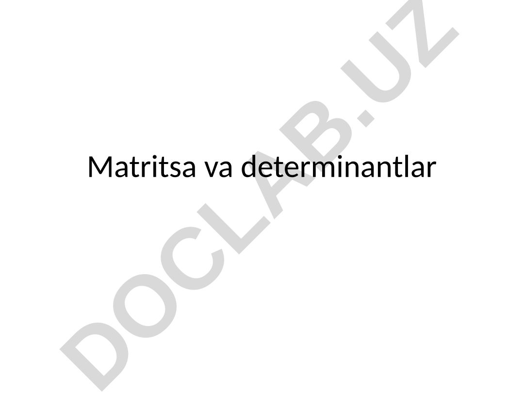 Matritsa va determinantlar