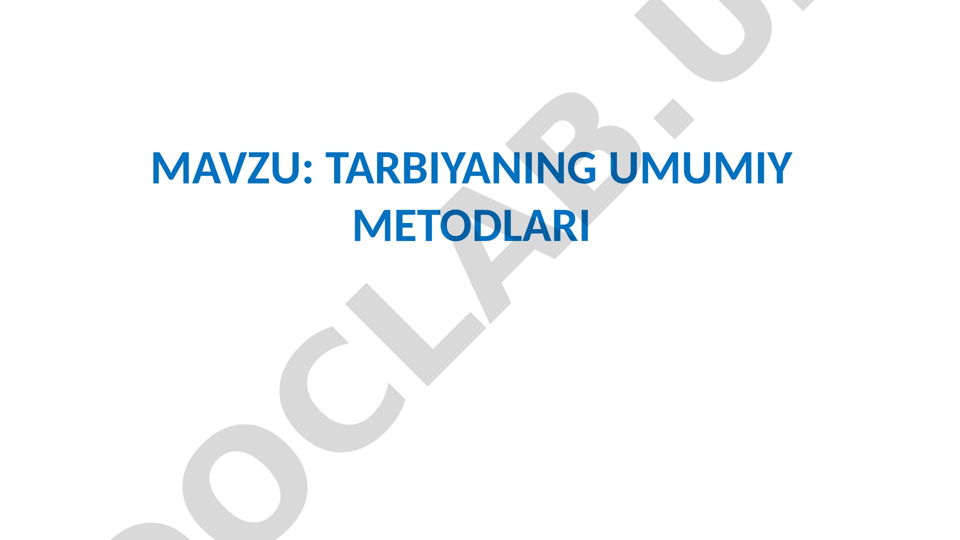 Tarbiya metodlari taqdimoti