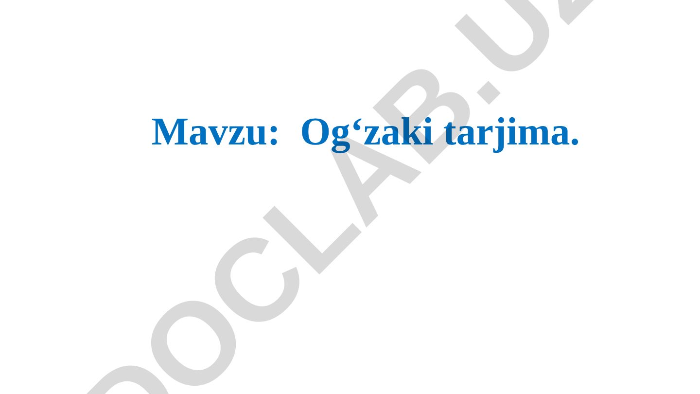 Og‘zaki tarjima