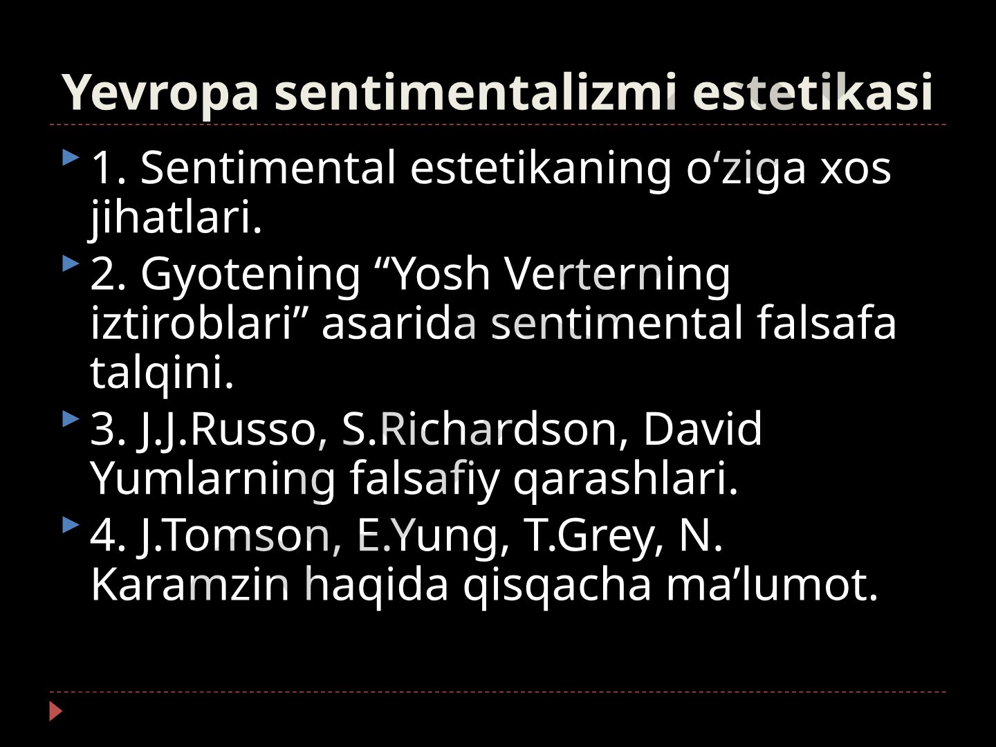 Yevropa sentimentalizmi estetikasi