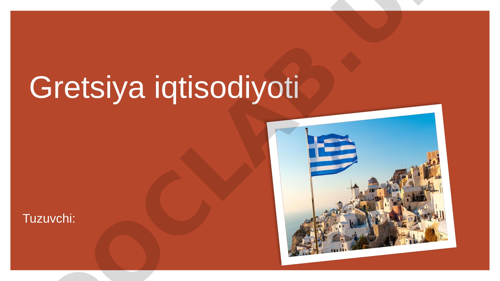 Gretsiya iqtisodiyoti taqdimoti
