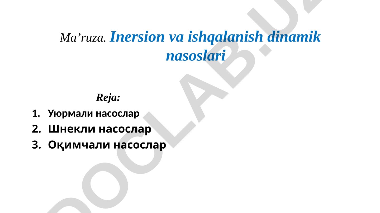 Уюрмали насослар: ташқи кўриниши, ҳаракат принципи ва афзалликлари