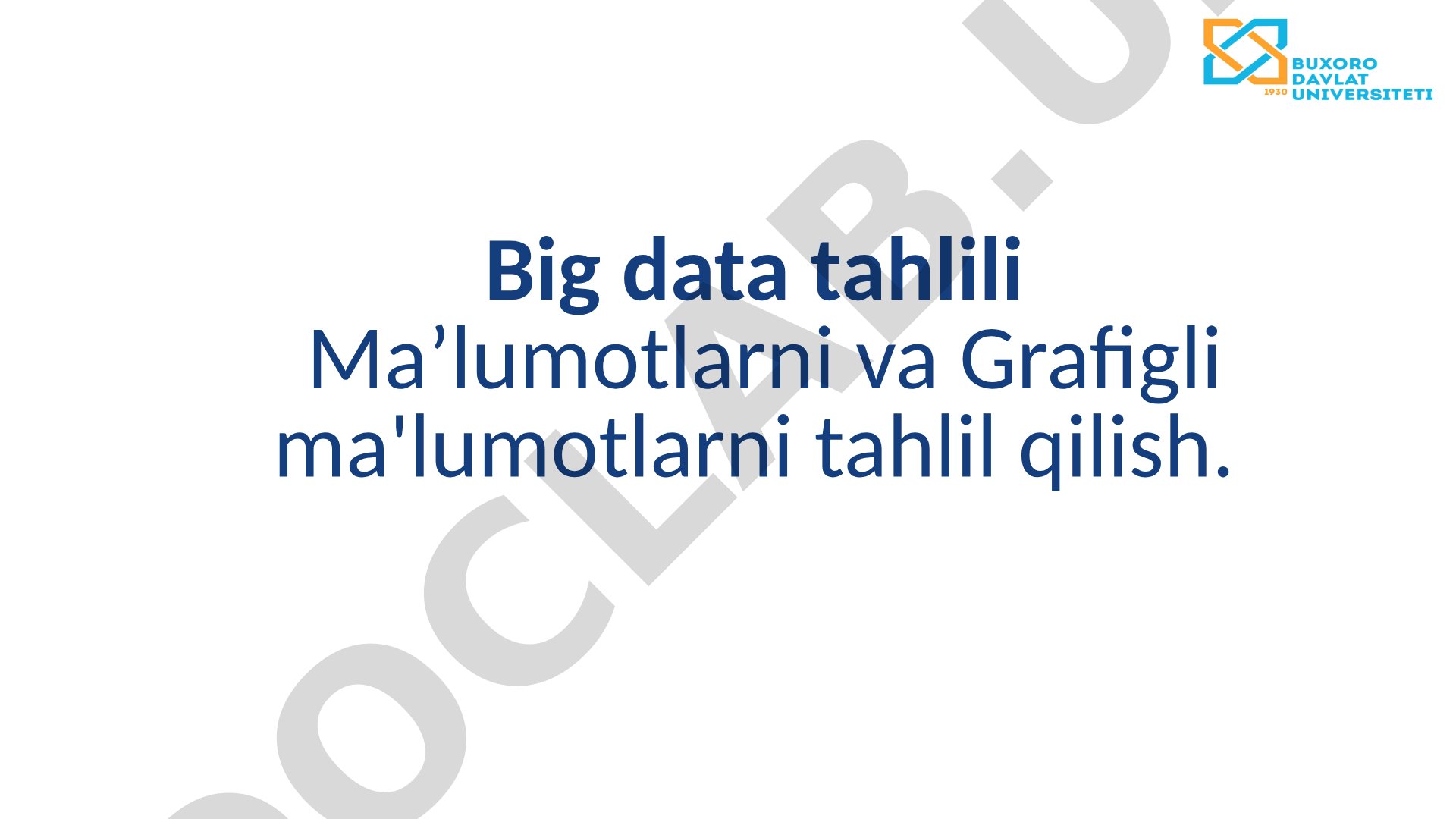 Grafigli ma'lumotlar tahlili taqdimoti