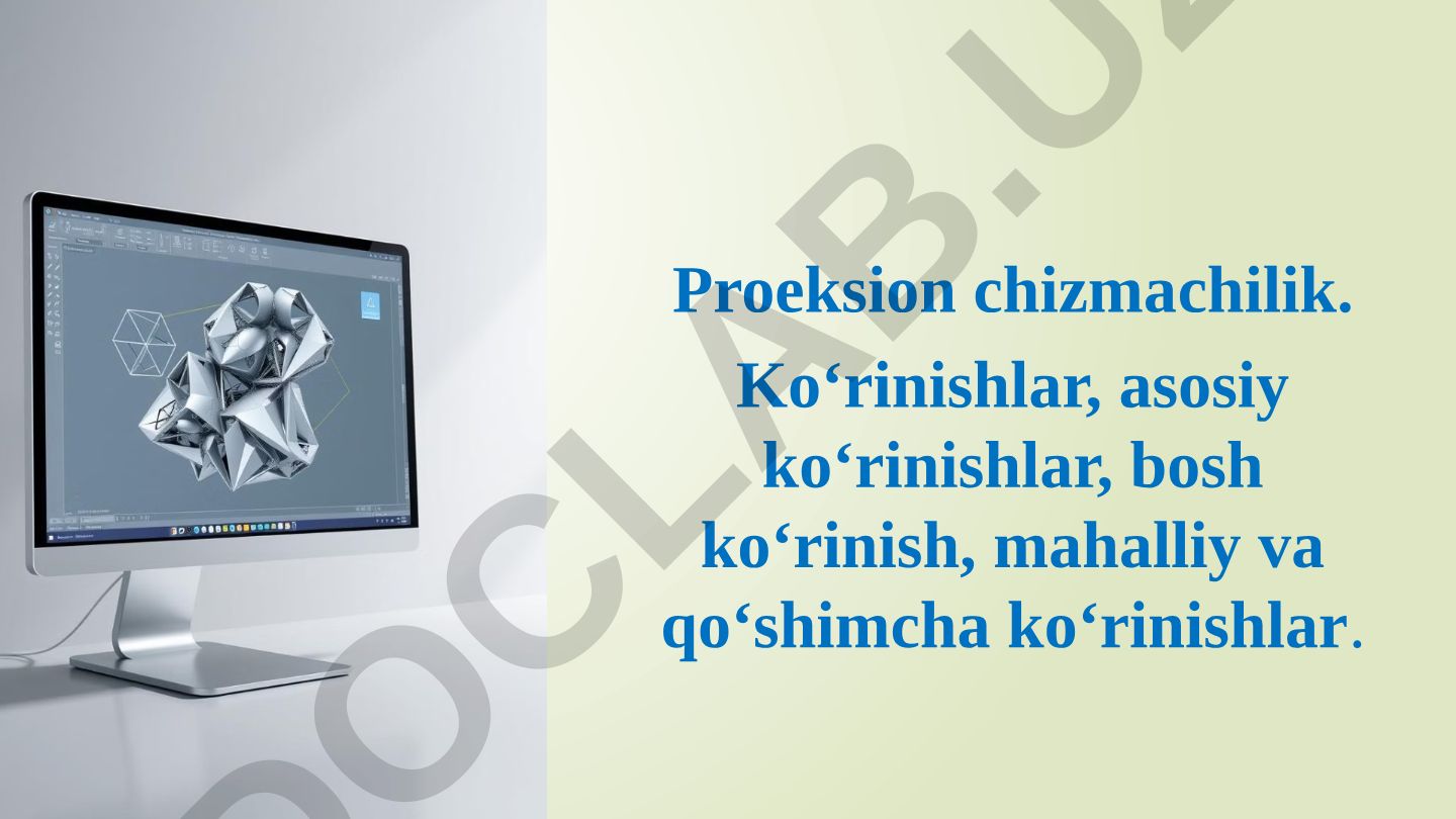 Proeksion chizmachilik va ko'rinishlar