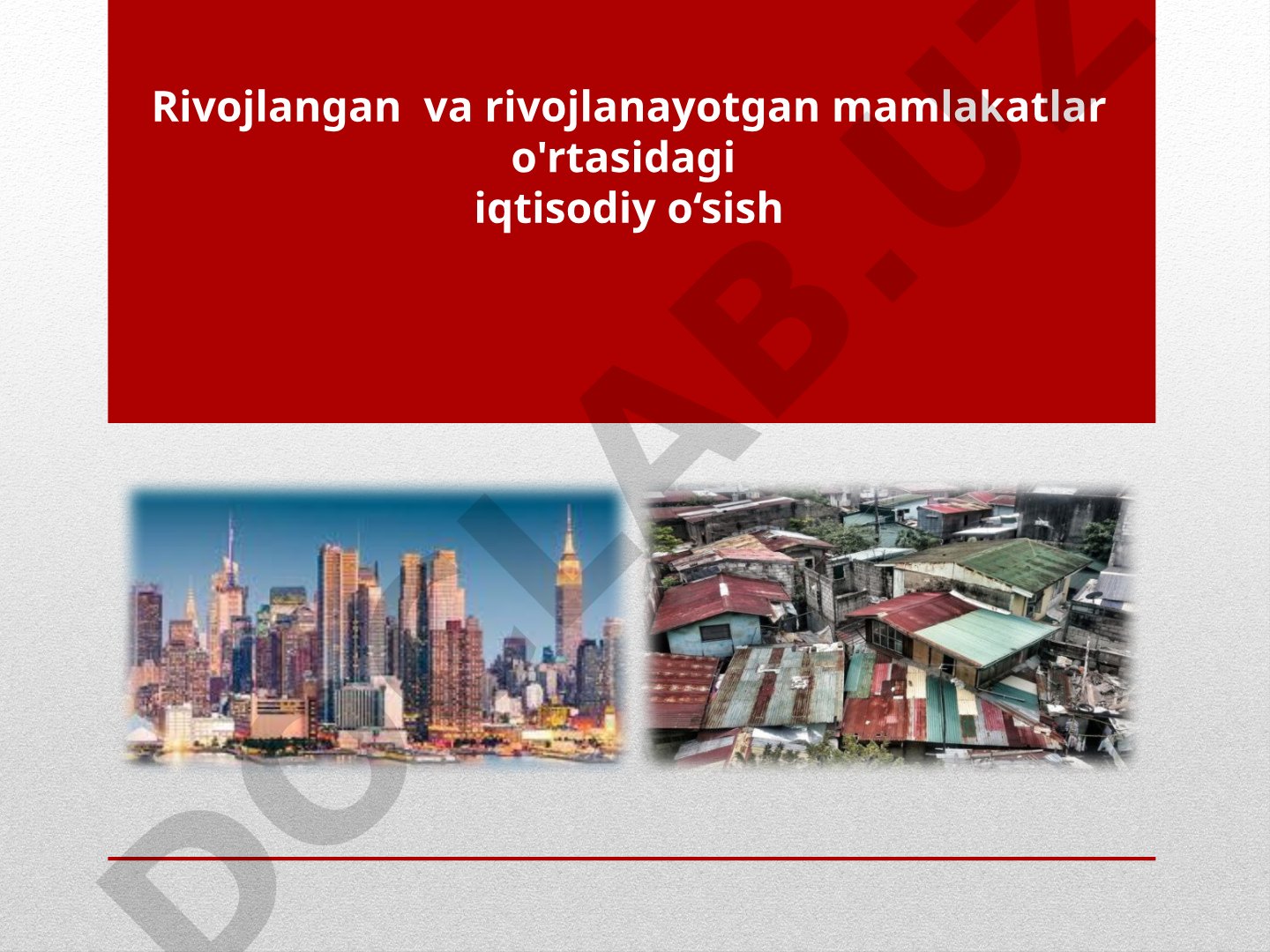 Iqtisodiy o'sish taqqoslash taqdimoti