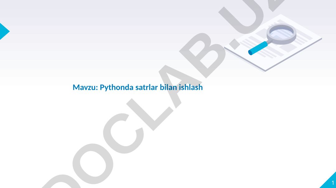 Pythonda satrlar bilan ishlash