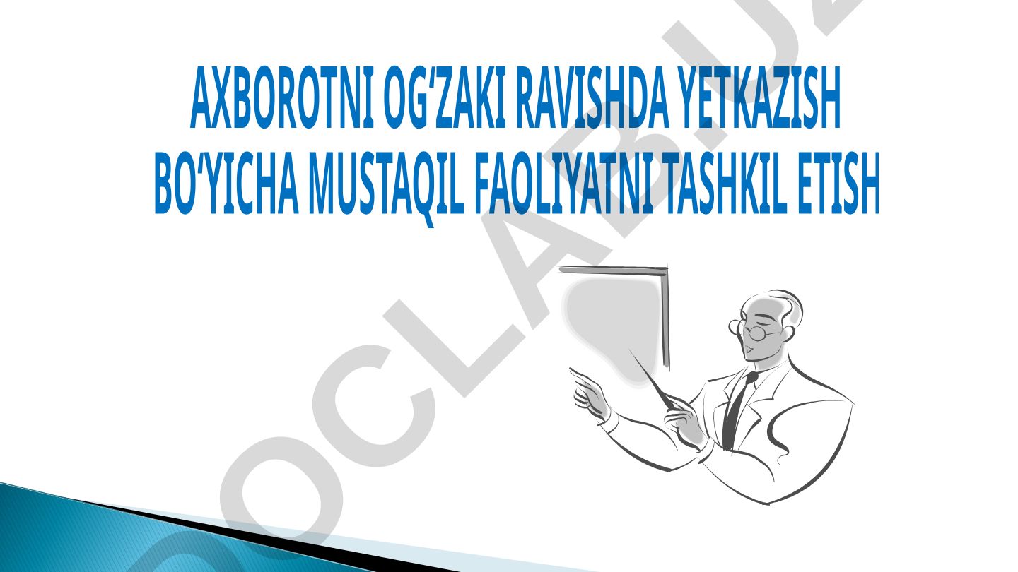 Ma'ruza tayyorlash va so'zga chiqish usullari