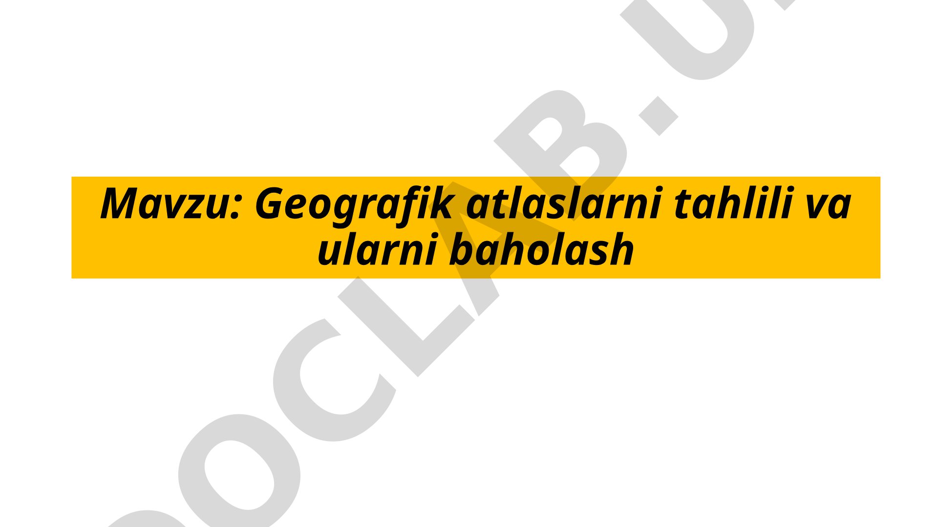 Geografik atlaslar taqdimoti