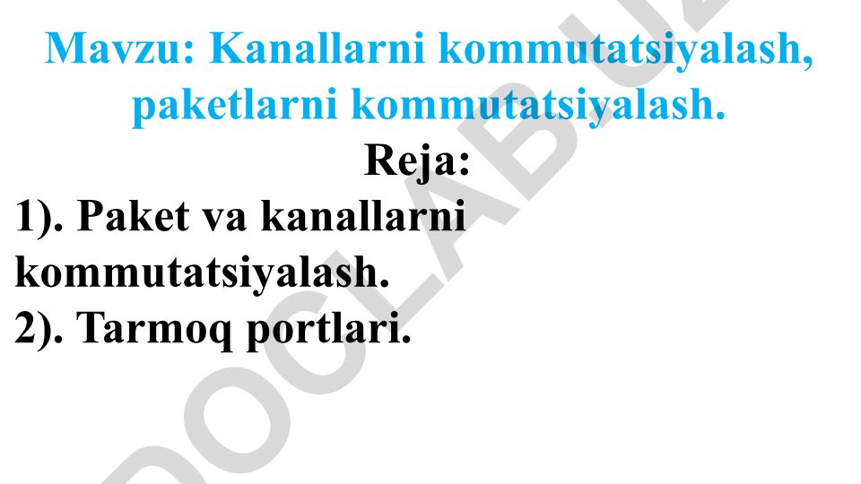 Kanallarni kommutatsiyalash, paketlarni kommutatsiyalash