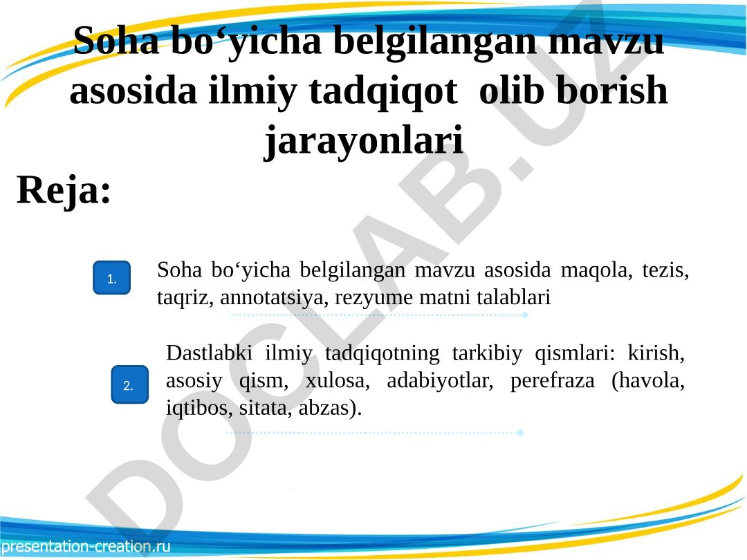 Ilmiy tadqiqotning tarkibiy qismlari va jarayonlari