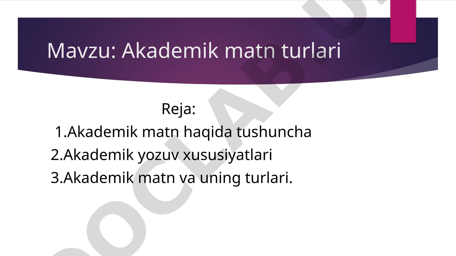 Akademik matn turlari