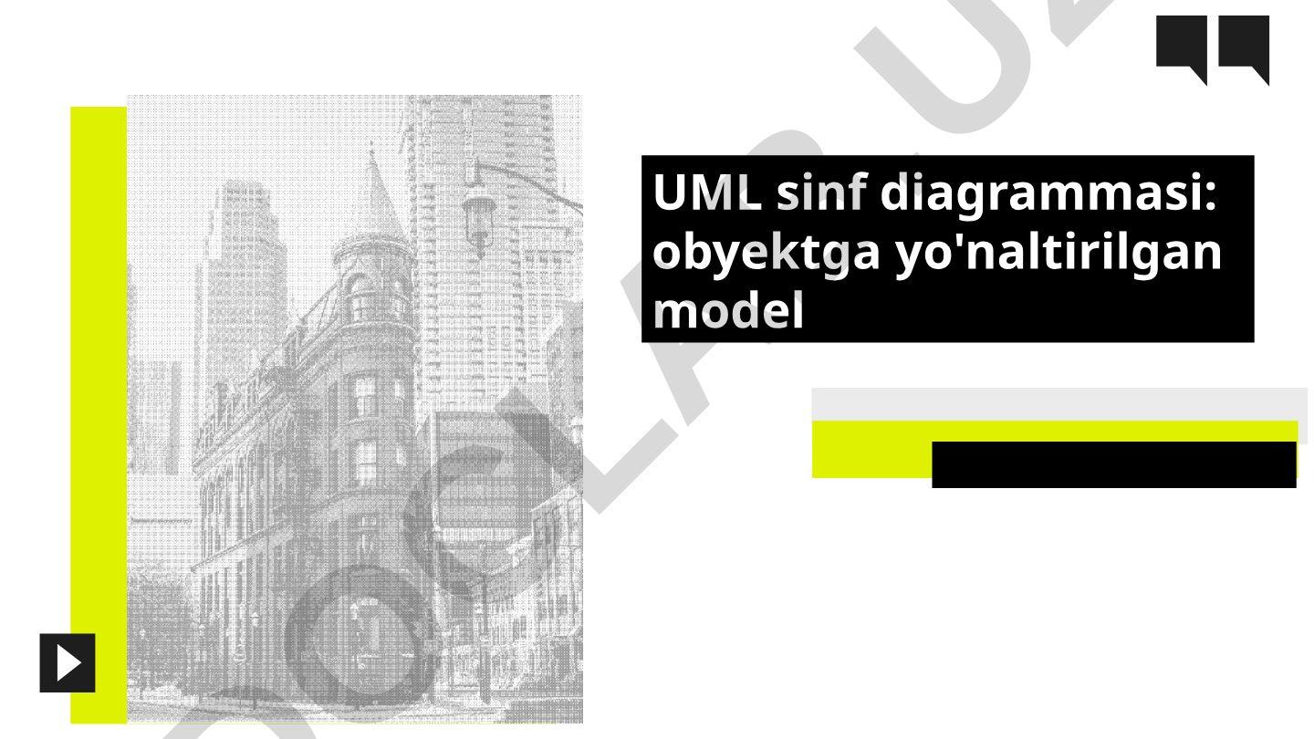 UML sinf diagrammasi: obyektga yo'naltirilgan model
