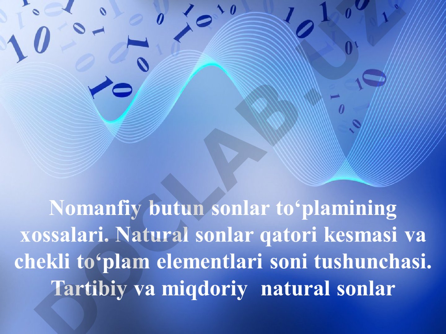 Natural sonlar nazariyasi taqdimoti
