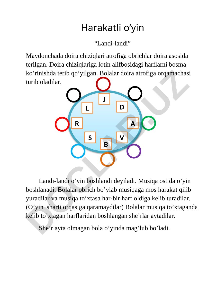 Bolalar uchun harakatli o'yinlar to'plami