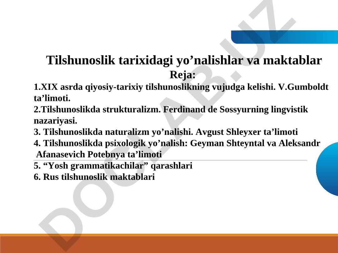Tilshunoslik tarixidagi yo'nalishlar va maktablar