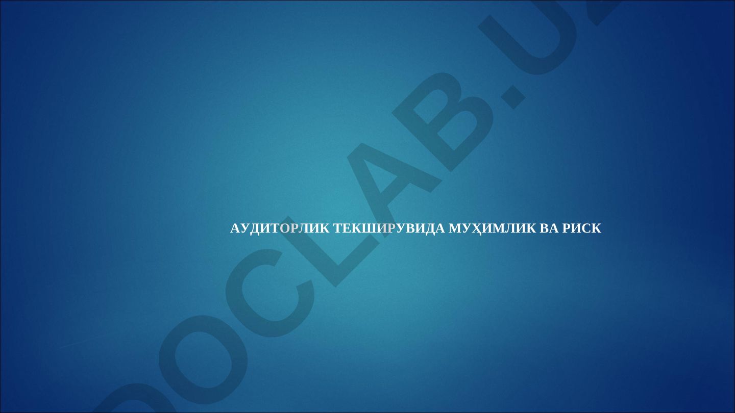 Аудиторлик текширувида муҳимлик ва риск