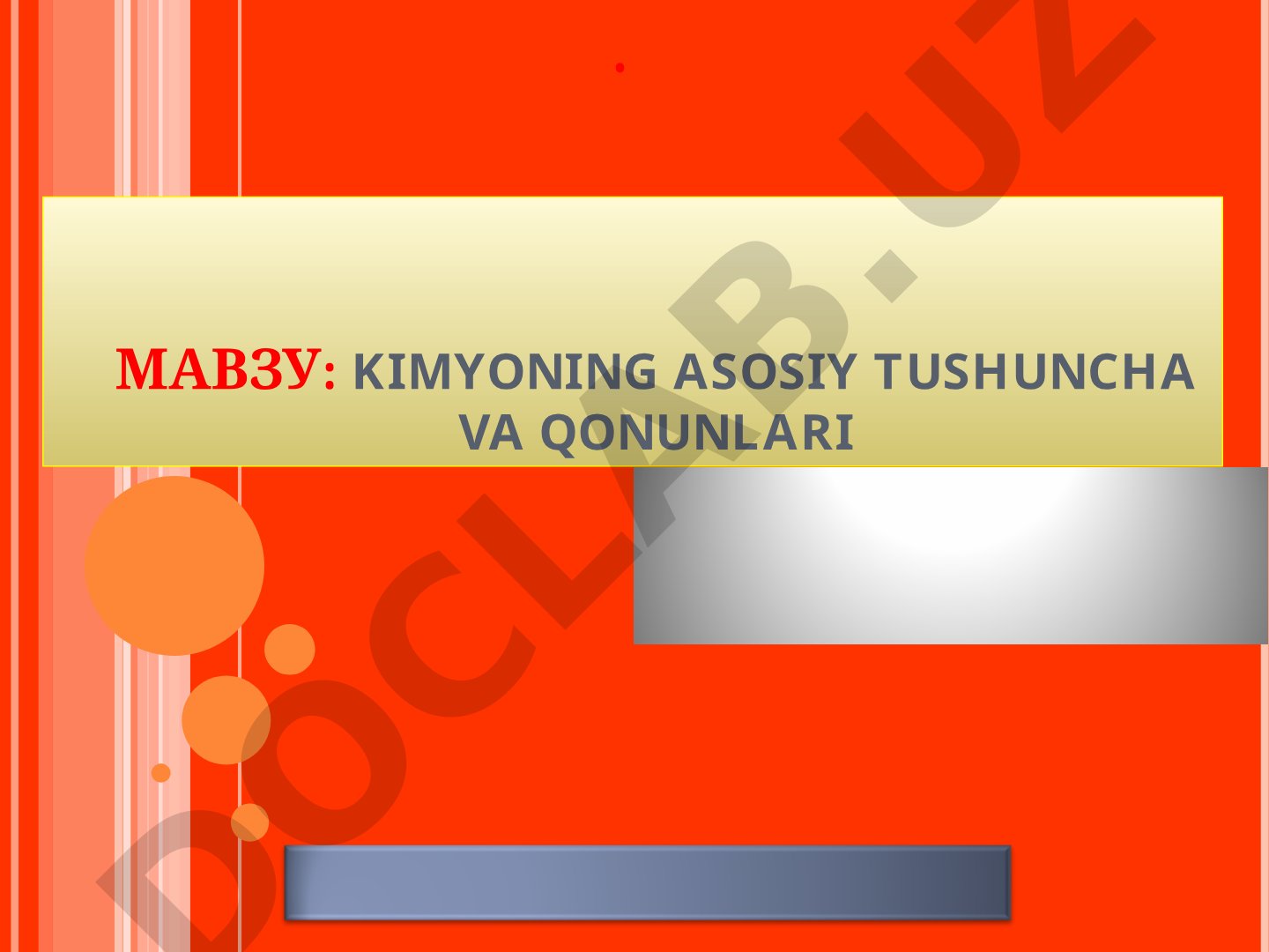 Kimyoning asosiy qonunlari taqdimoti