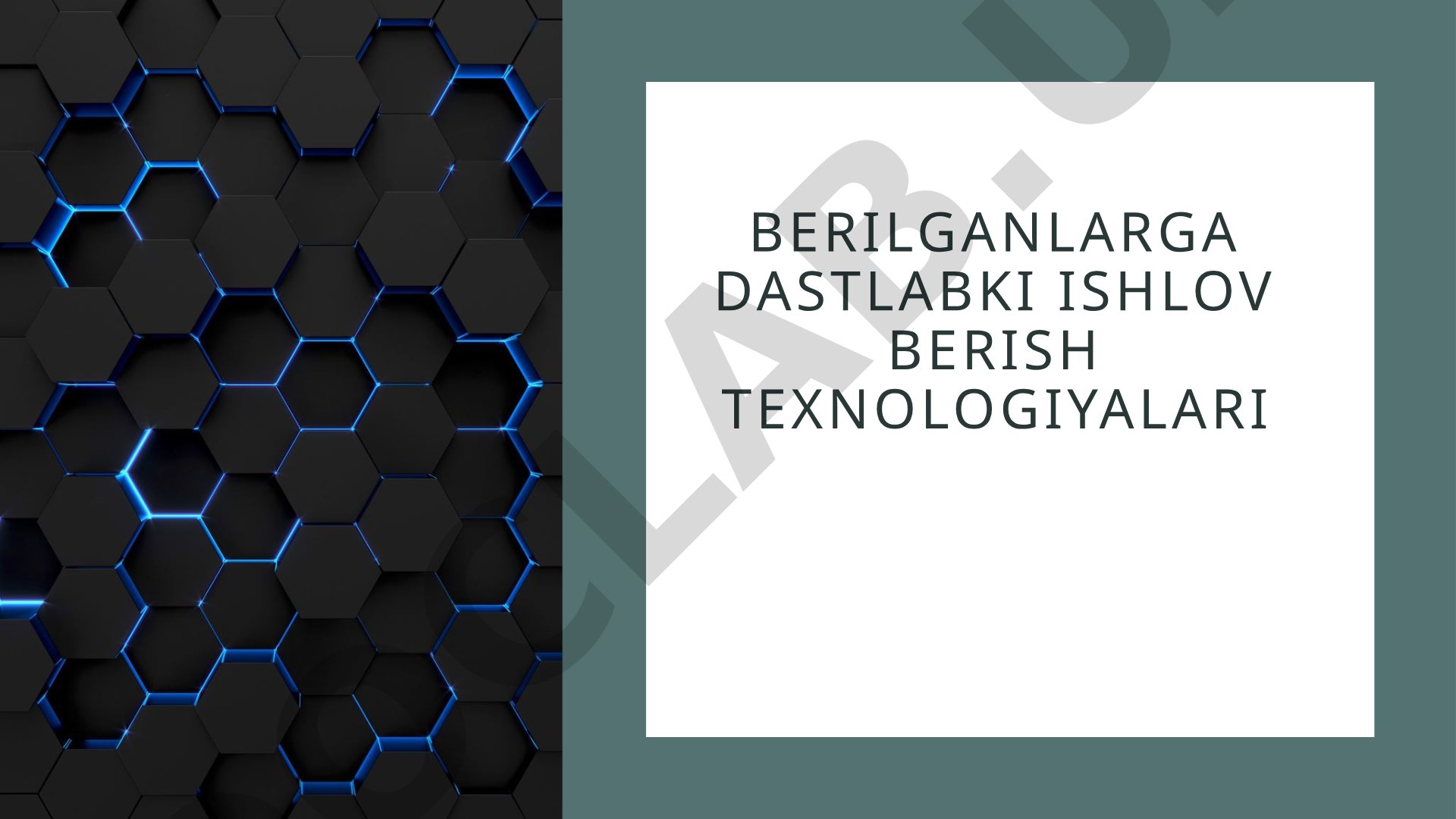 Berilganlarga ishlov berish taqdimoti