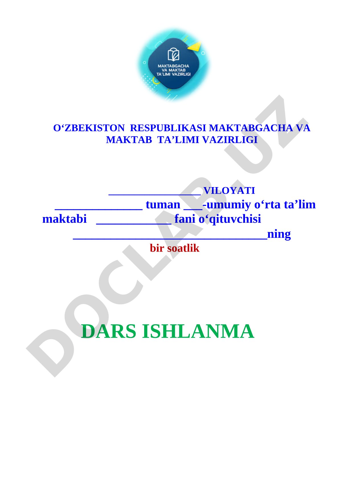5-sinf dars ishlanmasi
