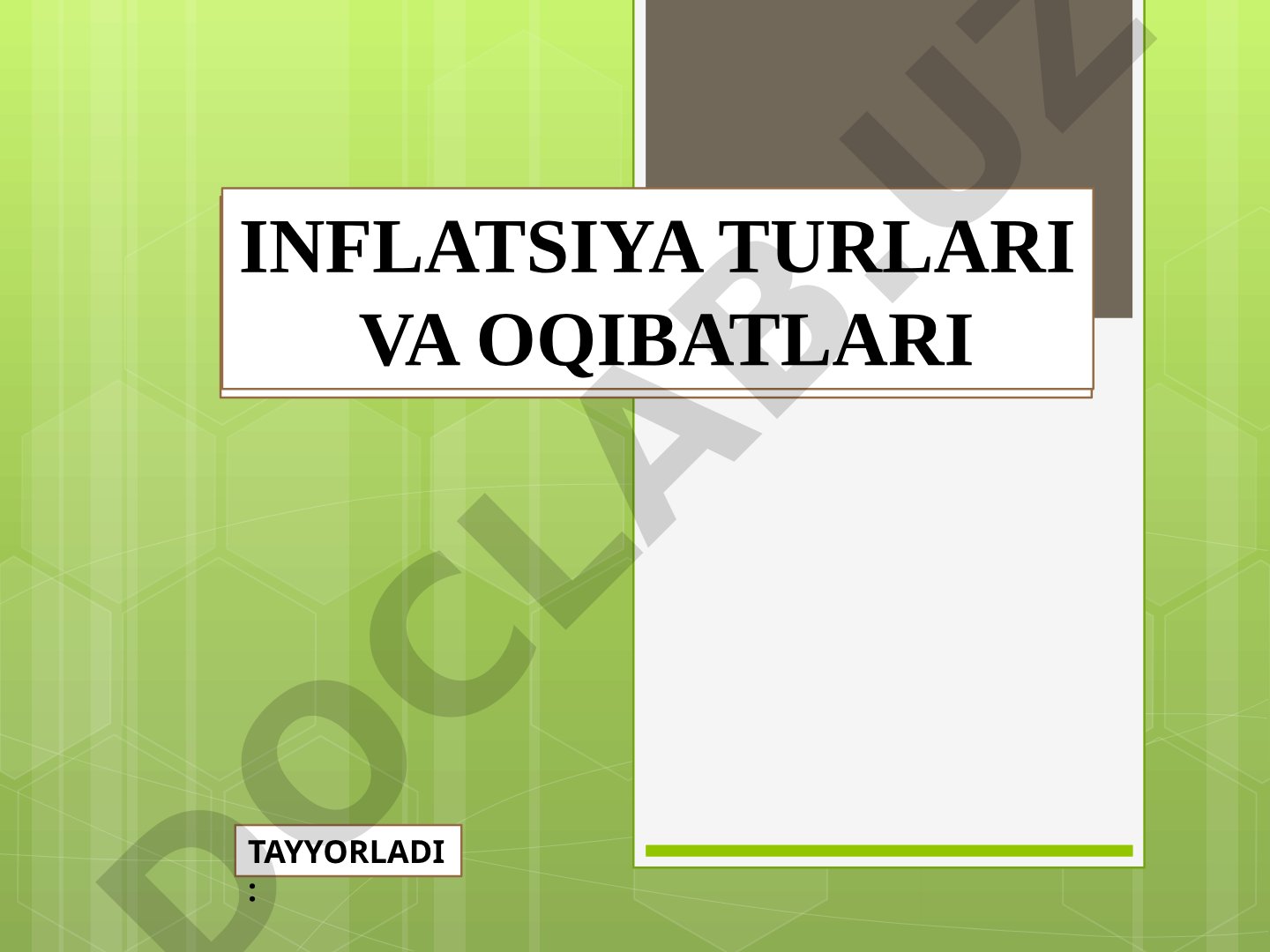 Inflyatsiya turlari va oqibatlari