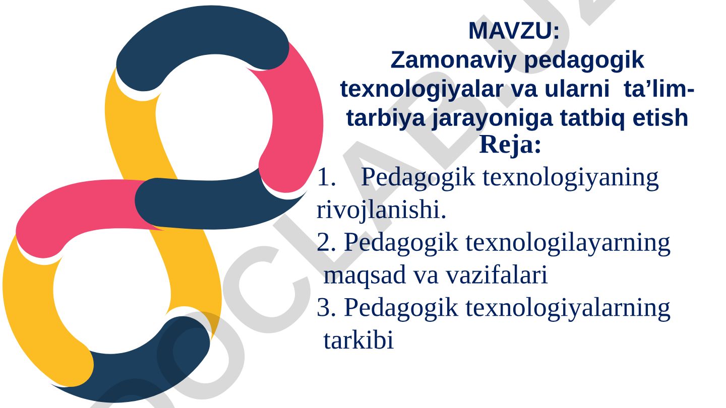 Zamonaviy pedagogik texnologiyalar va ularni ta’lim-tarbiya jarayoniga tatbiq etish