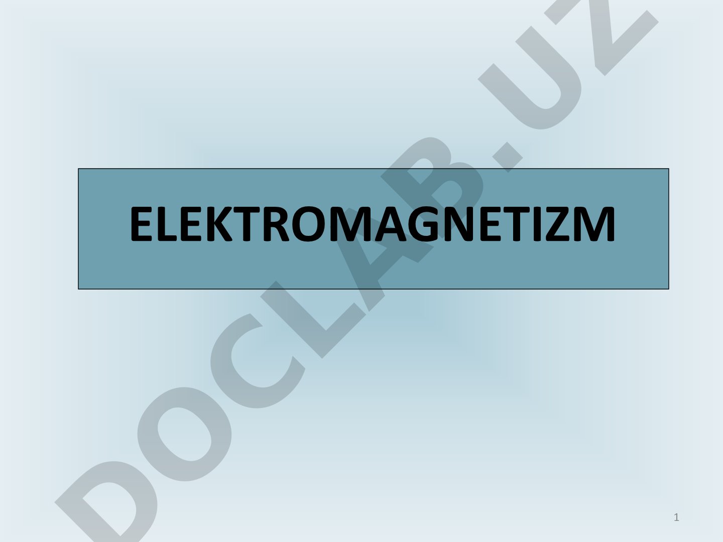 Elektromagnetizm kurs ishi