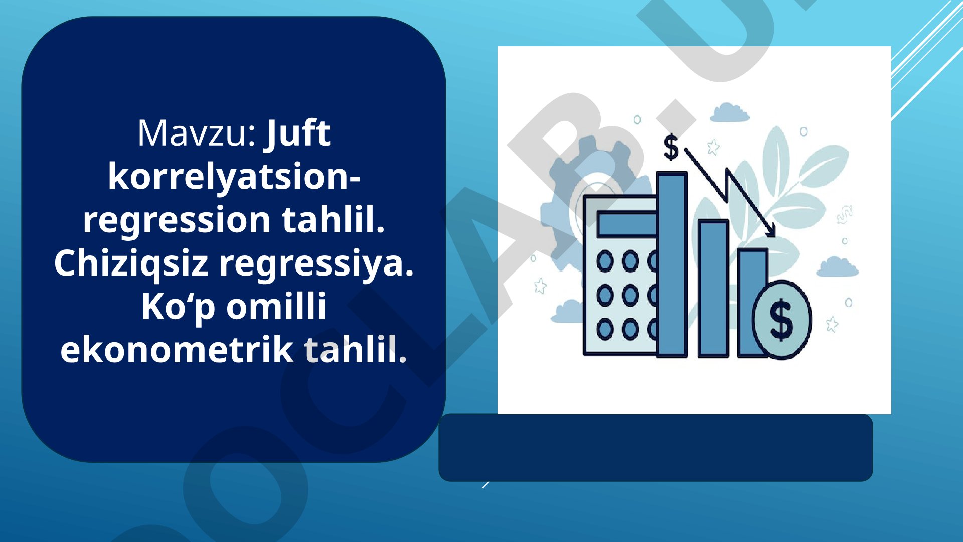 Korrelyatsion-regression tahlil taqdimoti