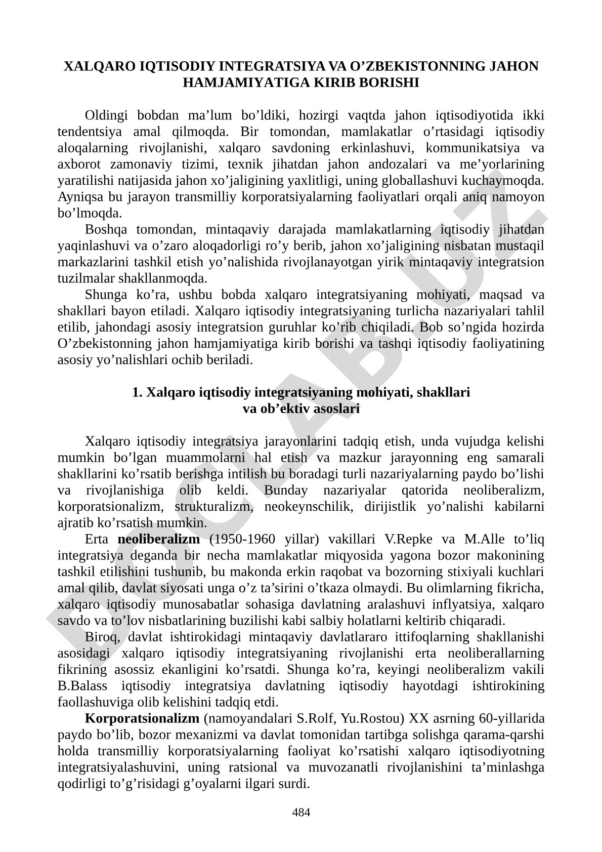 Xalqaro iqtisody integratsiya maqolasi