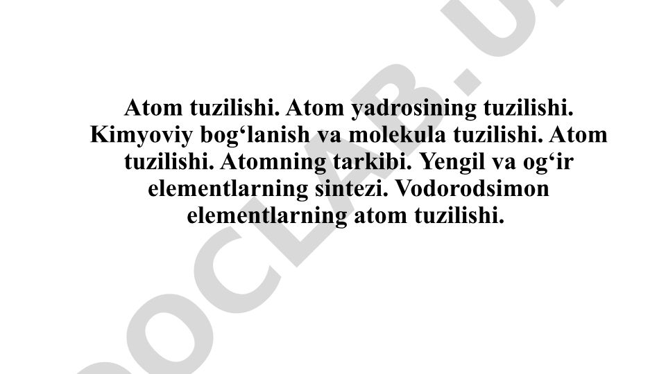 Atom tuzilishi va yadro modellari