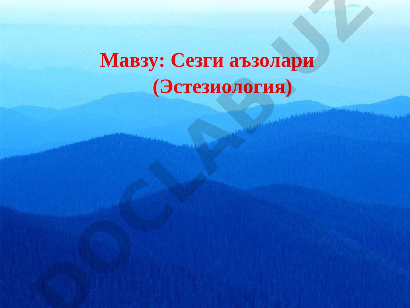 Сезги аъзолари (Эстезиология)