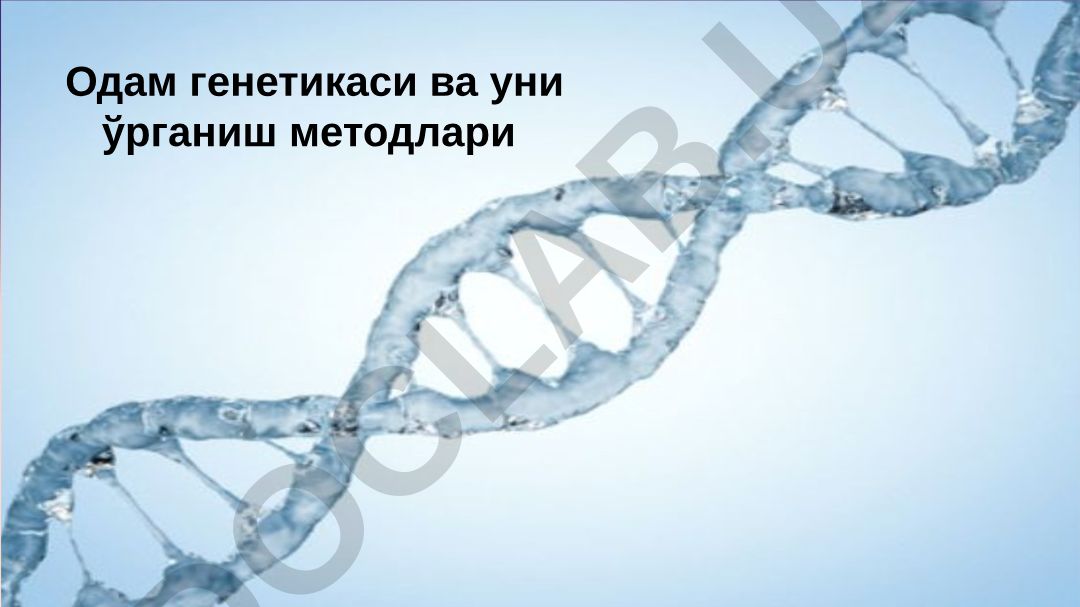 Одам генетикаси ва уни ўрганиш методлари