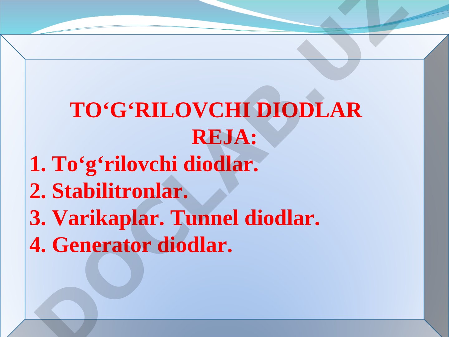 To'g'rilovchi diodlar taqdimoti