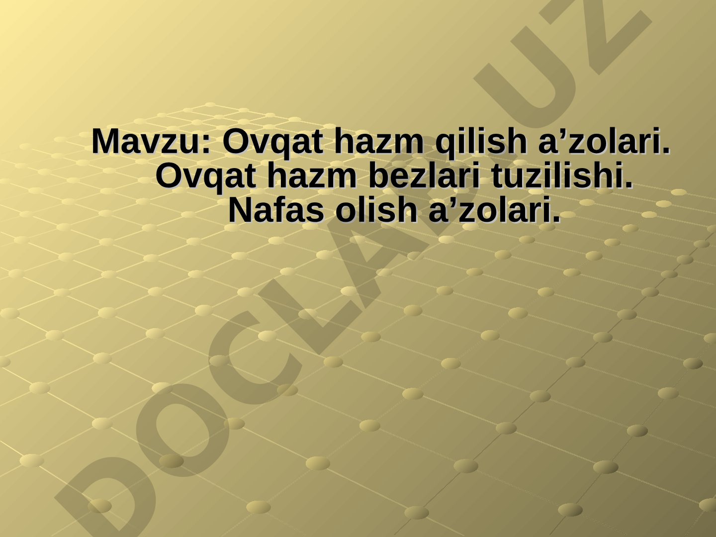 Ovqat hazm qilish a'zolari taqdimoti