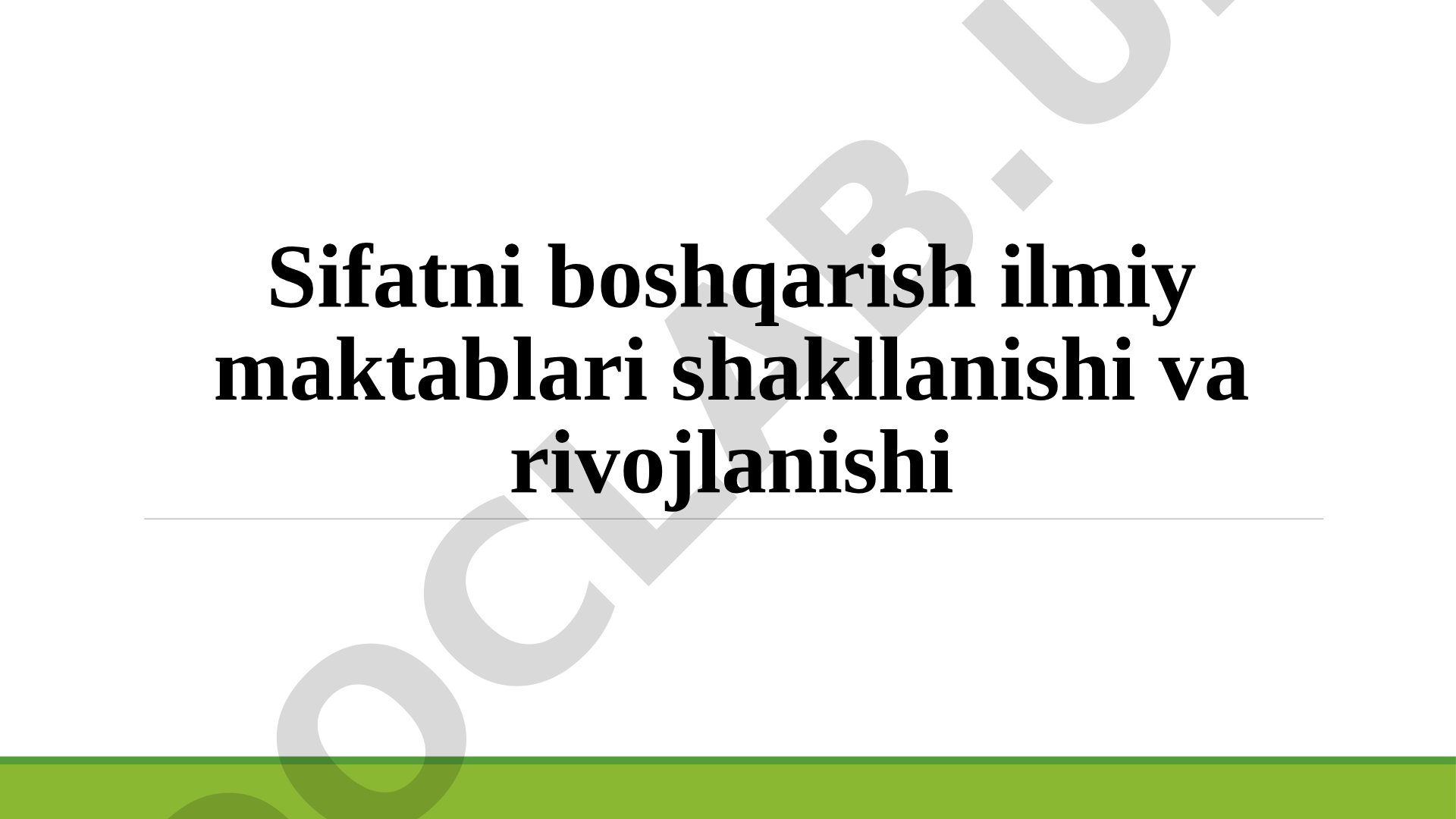 Sifatni boshqarish tarixi taqdimoti