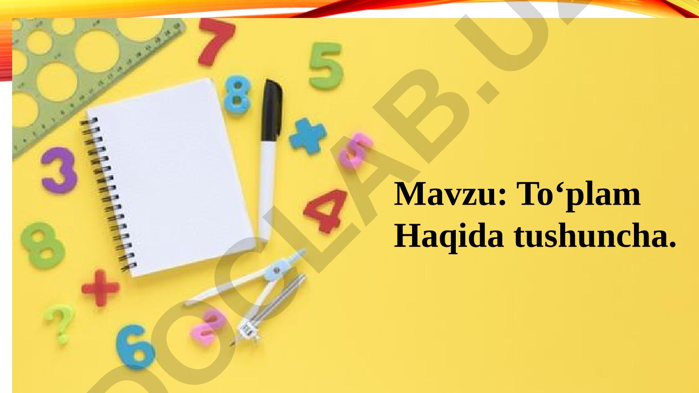 To‘plam Haqida tushuncha