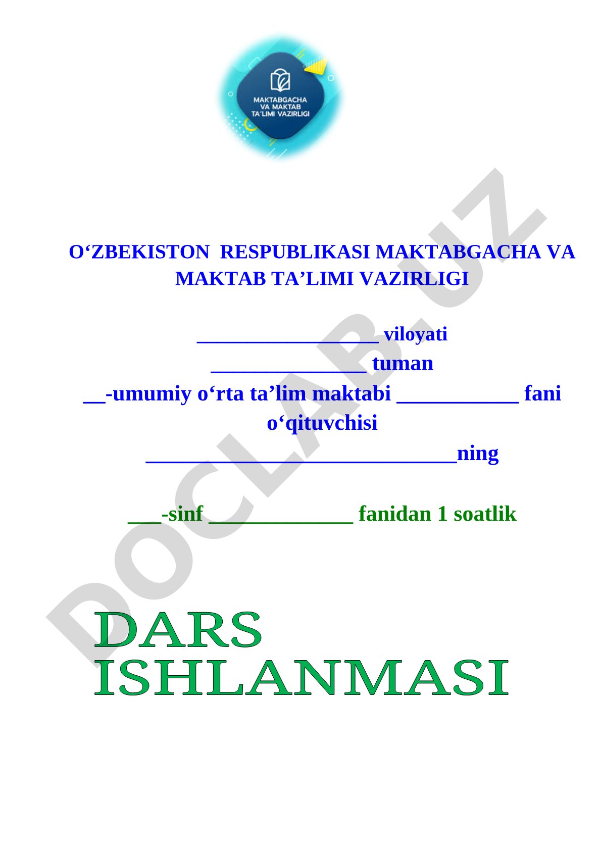 Atrofimizdagi olam dars ishlanmasi