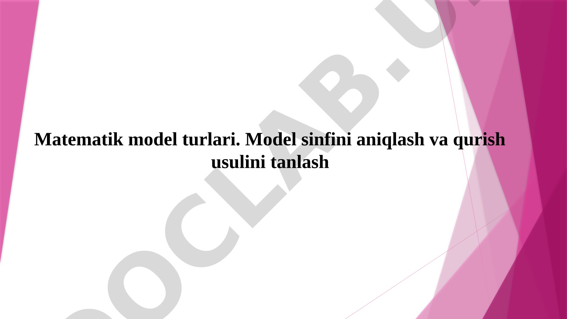 Matematik modellashtirish taqdimoti