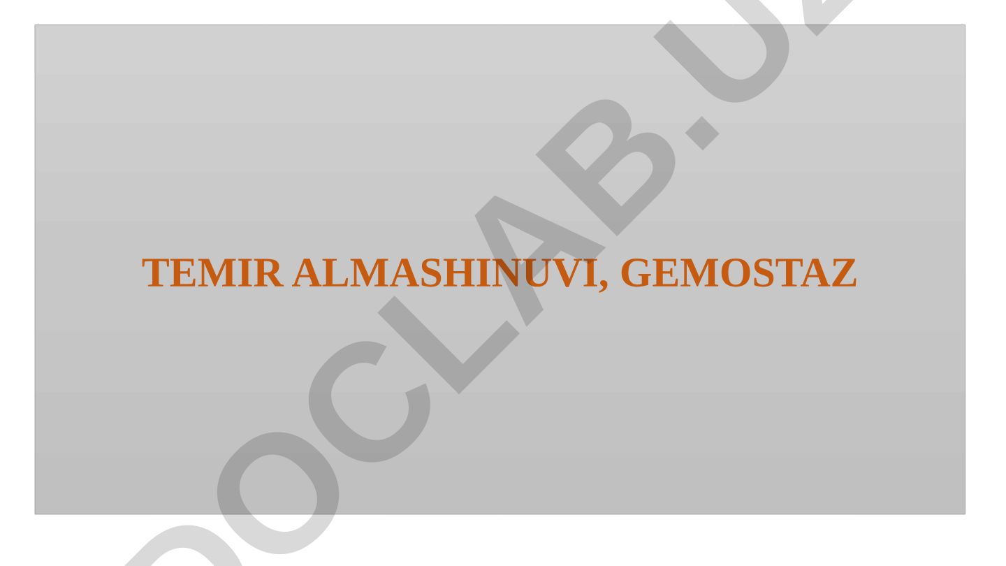 Temir almashinuvi va gemostaz rejasi