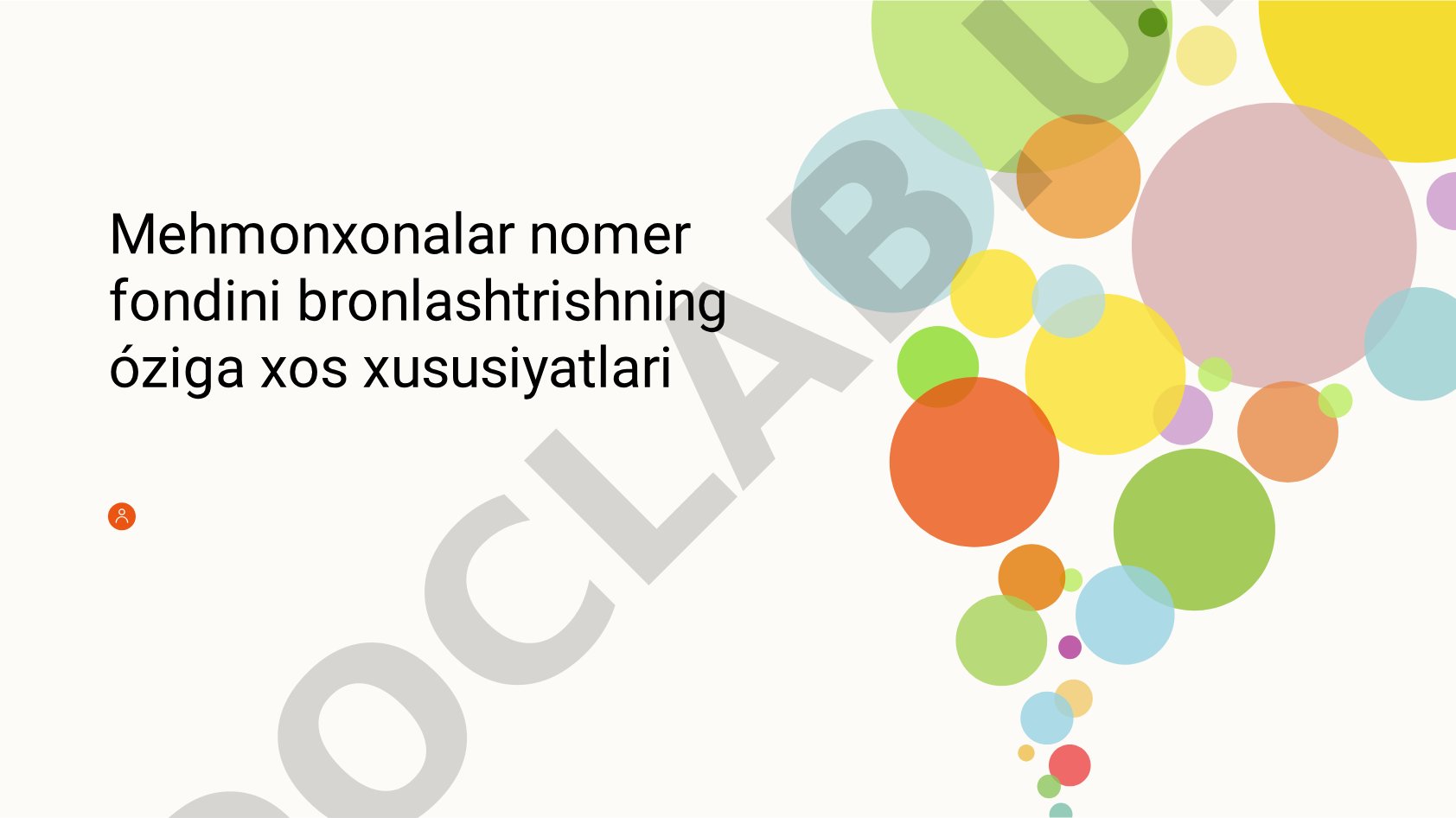 Mehmonxona bron qilish xususiyatlari PDF