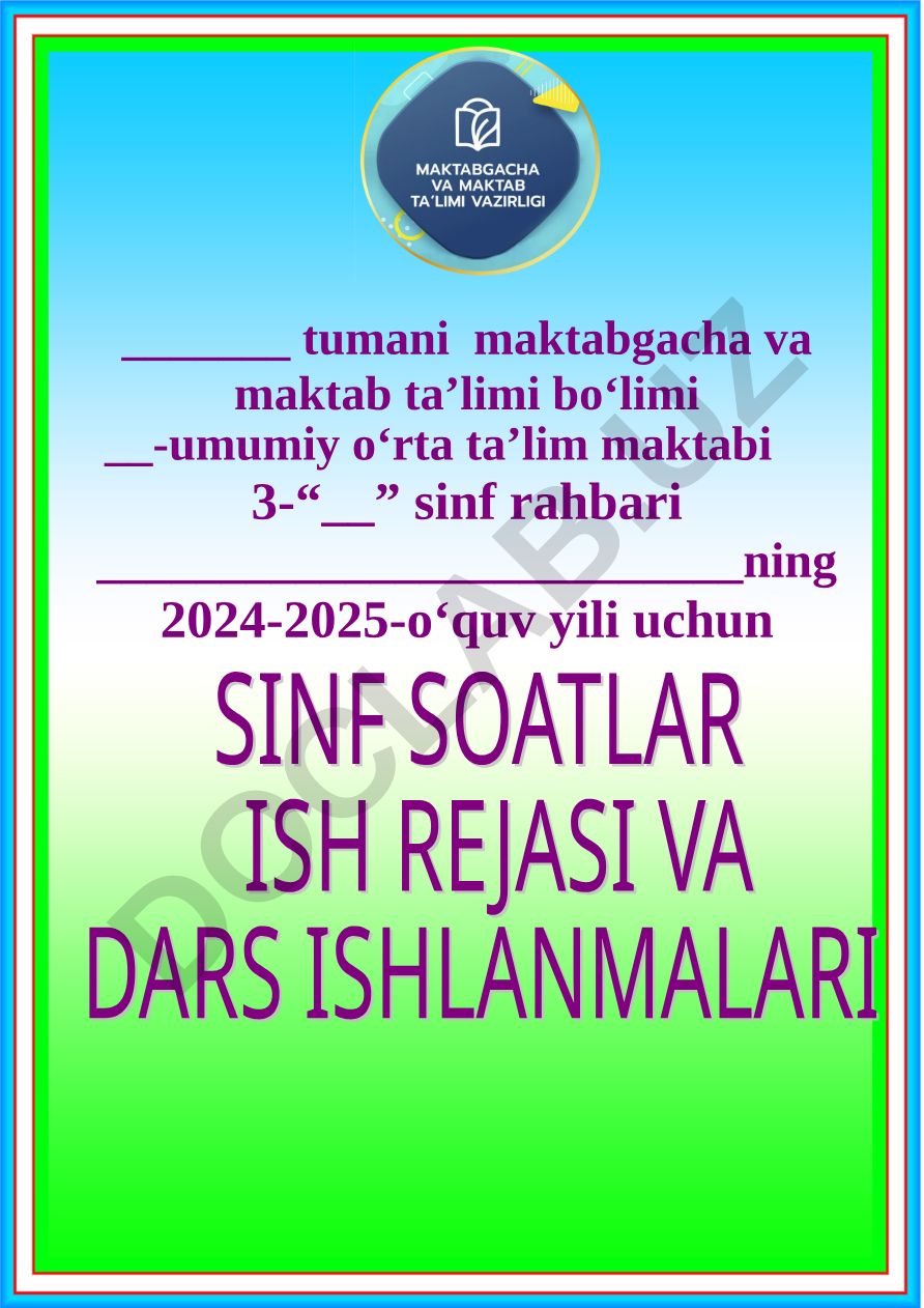 Sinf rahbari faoliyati va Tarbiya fanining amaliyotga joriy etilishi