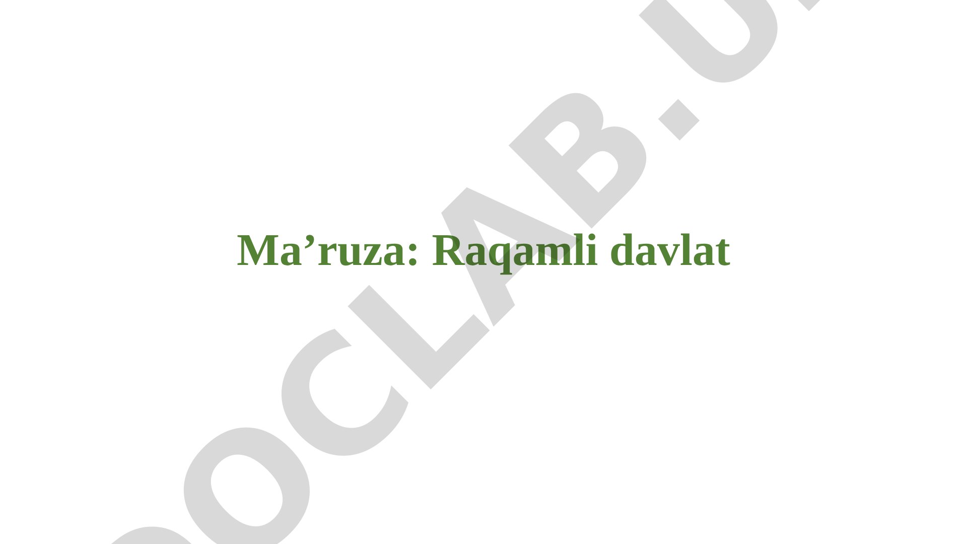 Raqamli davlat taqdimoti