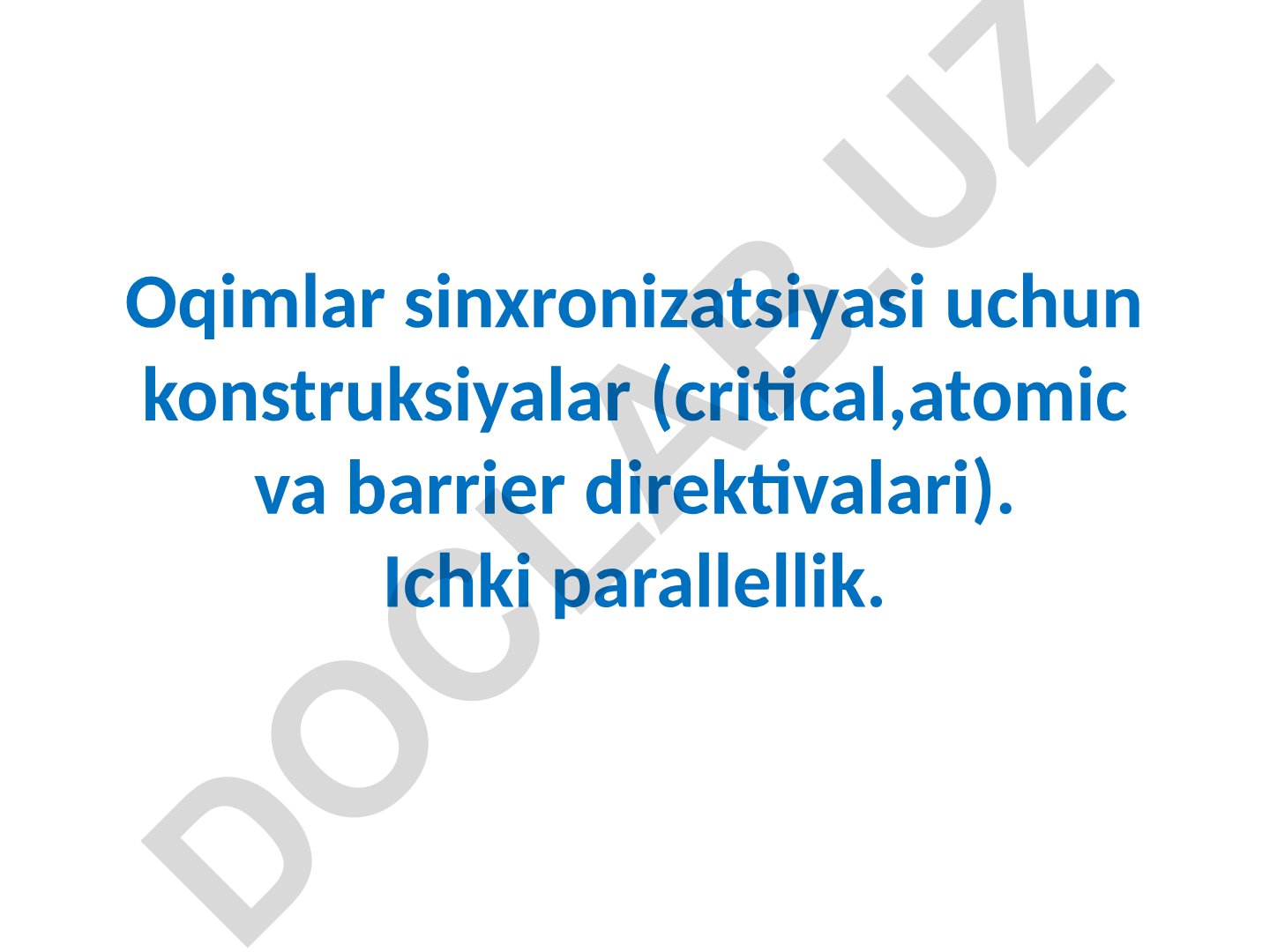 Oqimlar sinxronizatsiyasi uchun konstruksiyalar