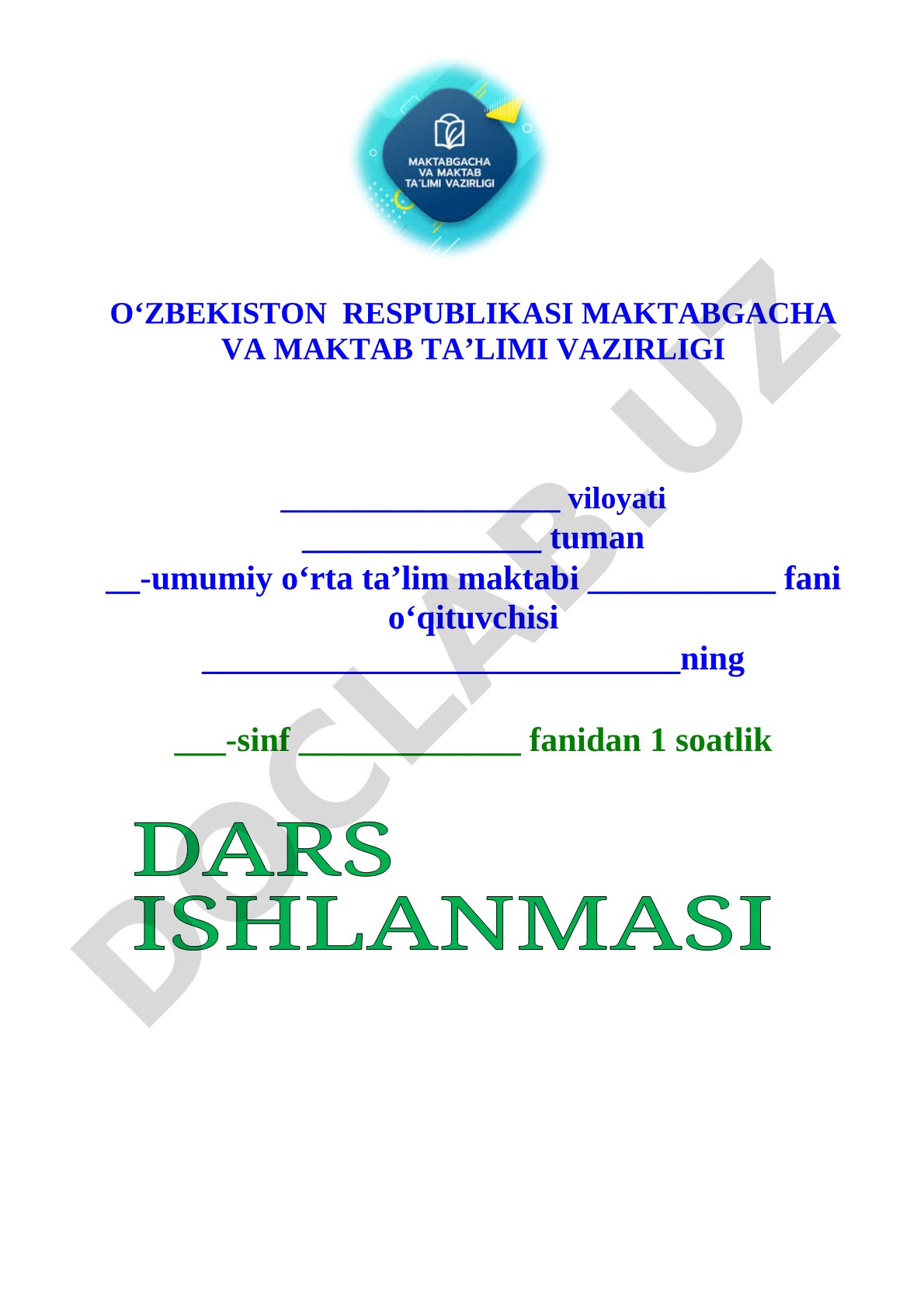 Matematika dars ishlanmasi