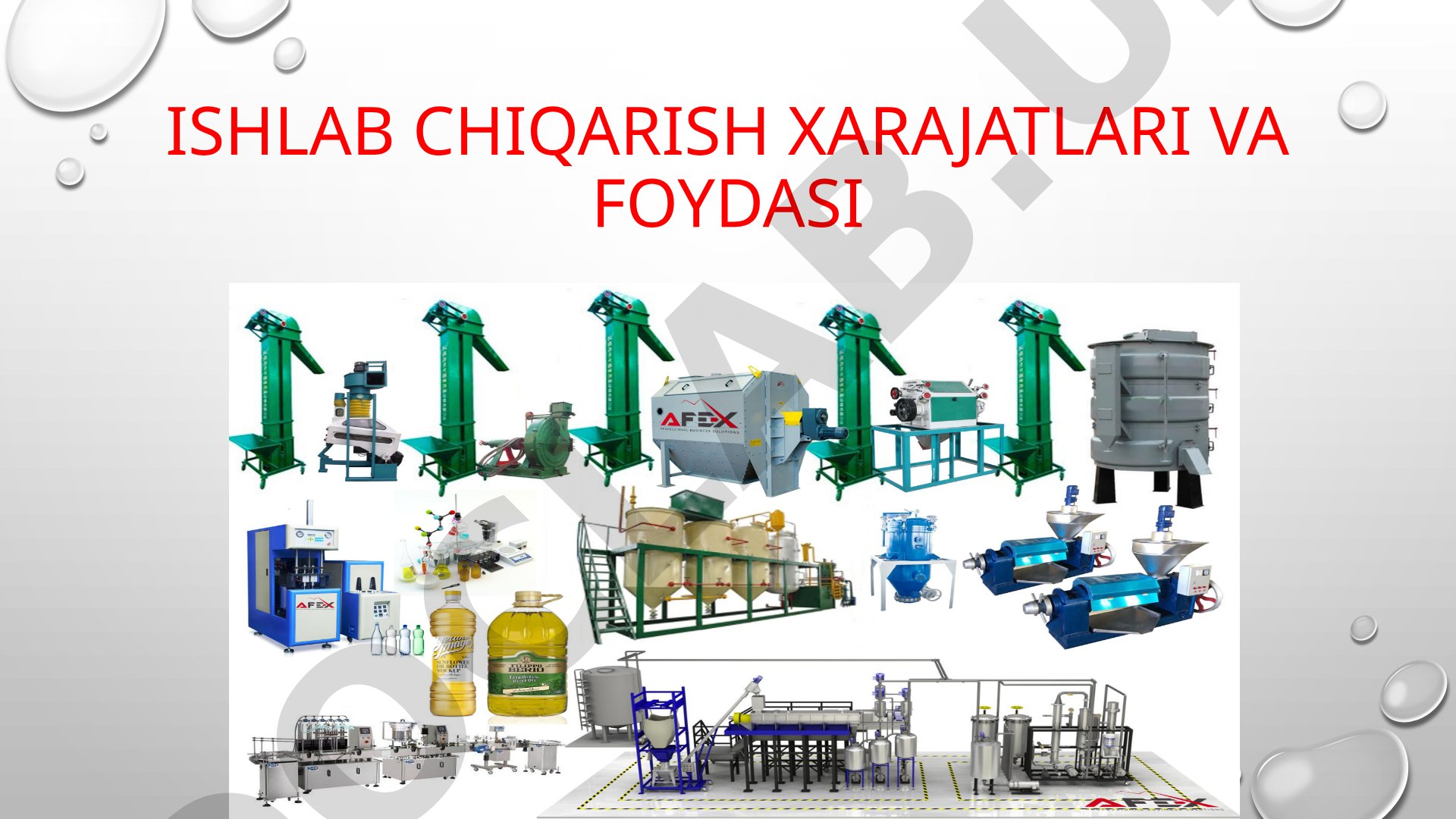 Ishlab chiqarish xarajatlari taqdimoti